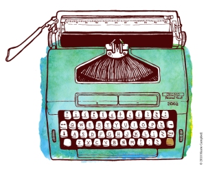 Watercolor typewriter